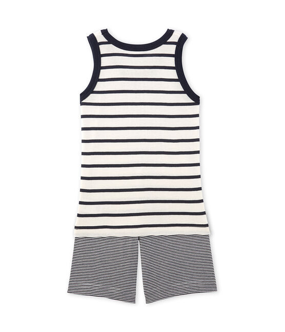 Pyjacourt garçon rayé beige COQUILLE/blau SMOKING