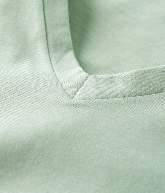 T-Shirt DAS GERADE mit V-Ausschnitt aus Bio-Baumwolle für Damen grün HERBIER