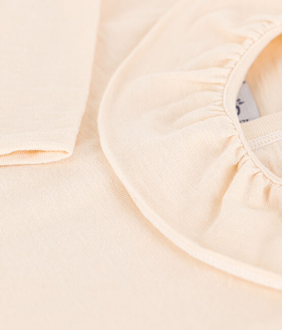 Langärmelige Babybluse aus geflammtem Jersey naturfarben AVALANCHE