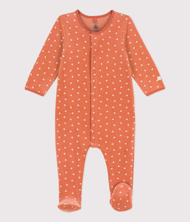 Bedruckter Baby-Strampler aus Nicki rosa/naturfarben