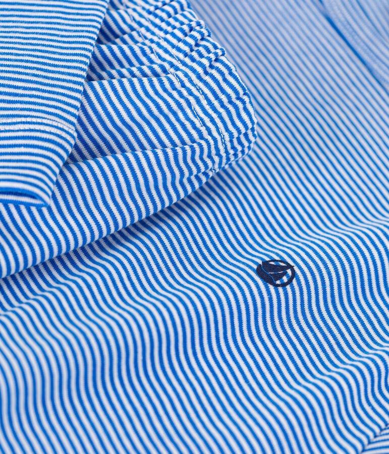 Gestreifter Kinderpyjama aus Baumwolle blau/weiss