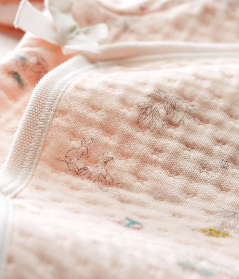 Baby Strampler aus gedoppeltem Jersey f&uuml;r M&auml;dchen rosa/blau/vielfarbig