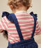 Baby-Streifenshirt "Marinière" aus festem Baumwollstoff rosa ROSEWOOD/ AVALANCHE