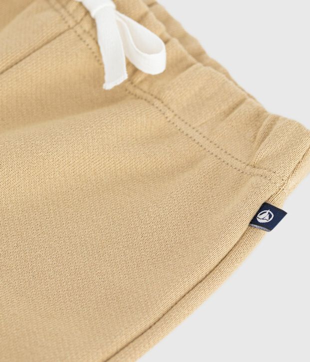 Baby-Jogginghose aus einfarbiger Baumwolle beige