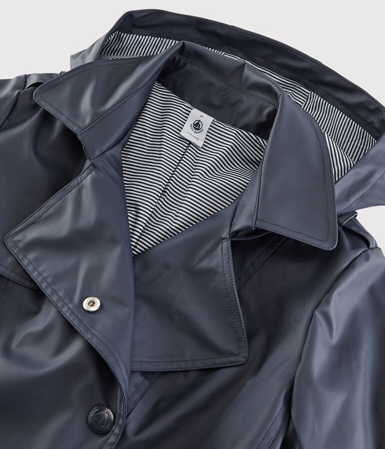 Trench mit Kapuze Damen blau