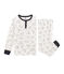 Samt-Pyjama für kleine Jungen weiss MARSHMALLOW/weiss MULTICO