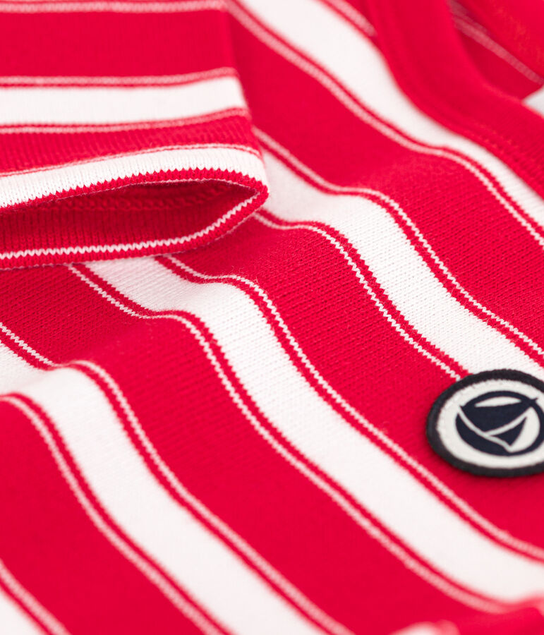 Baby-Streifenshirt aus gestreiftem dickem Jersey rot/weiss
