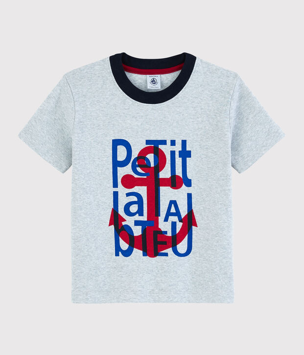 Kurz&auml;rmeliges Kinder-T-Shirt aus Baumwolle f&uuml;r Jungen grau