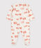 Baby-Strampler aus Molton weiss MARSHMALLOW/ BRANDY
