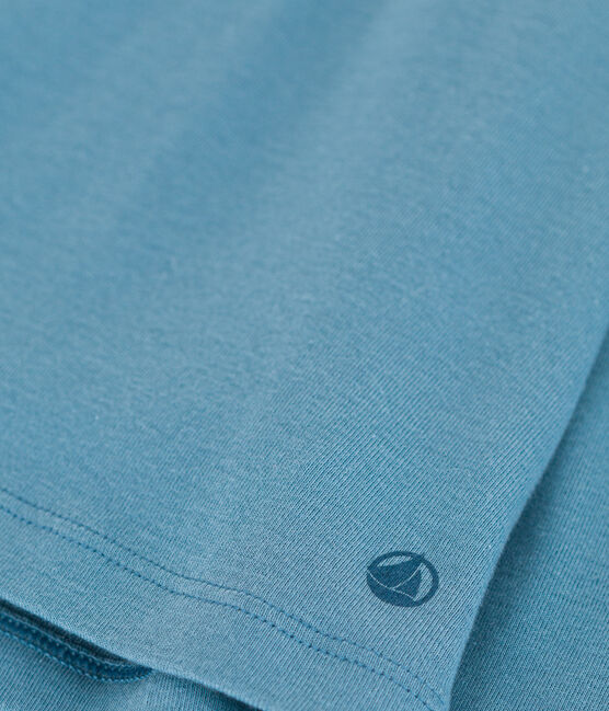 Langärmelige Kinderbluse aus Musselin-Stoff für Mädchen blau POLOCHON