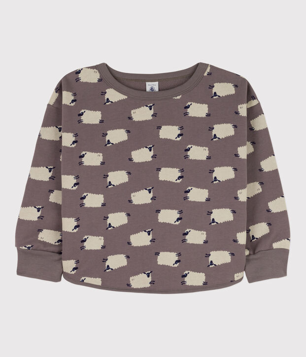 Bedrucktes Kinder-Sweatshirt aus Molton f&uuml;r M&auml;dchen / Jungen grau/vielfarbig