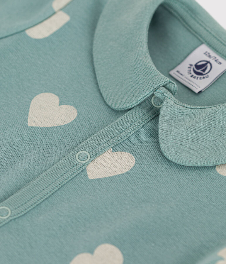 Baby-Kurzoverall aus Baumwolle gr&uuml;n/naturfarben