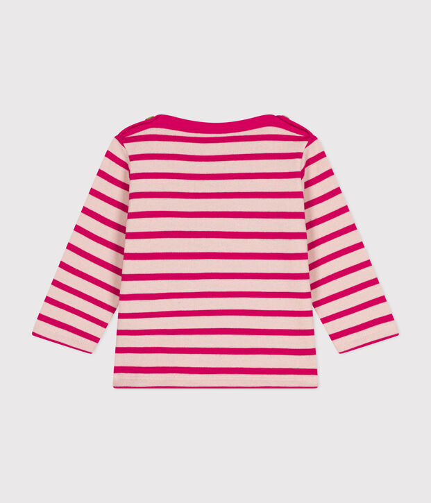 Baby-Matrosenshirt aus dickem Baumwolljersey rosa/rosa