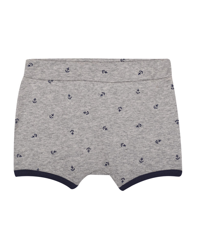 Gemusterte Baby-Shorts f&uuml;r Jungen grau/blau
