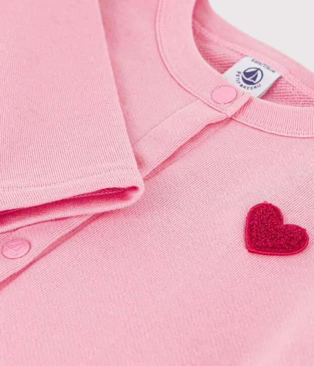 Kinder-Cardigan aus einfarbiger Baumwolle rosa