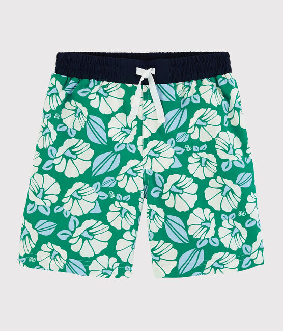 Kinder-Badeshorts aus recyceltem Material für Jungen grün GAZON/naturfarben MULTICO