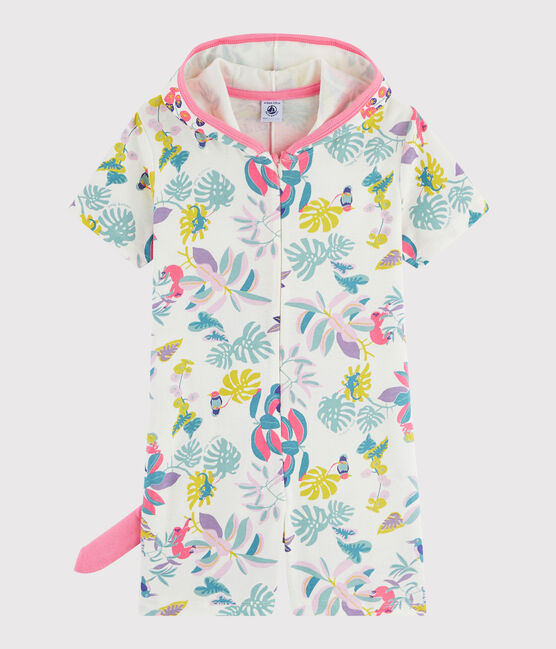 Overall mit Dinosaurier-Motiv für Mädchen weiss MARSHMALLOW/weiss MULTICO