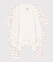 Baby-Bodyjama aus Rippstrick ohne Füße weiss MARSHMALLOW/weiss MULTICO