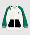 Kinder-Cardigan aus Molton für Jungen weiss MARSHMALLOW/weiss MULTICO