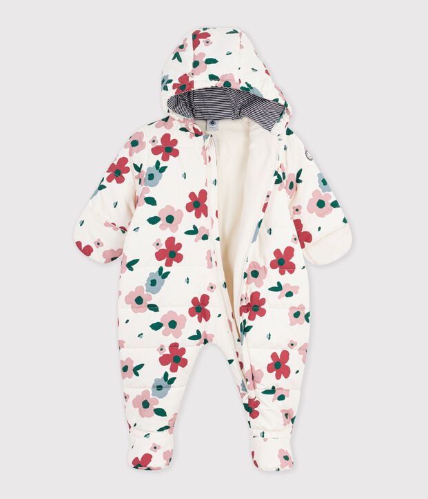 Baby-Schneeanzug aus Polyester mit Blumenmuster naturfarben/vielfarbig