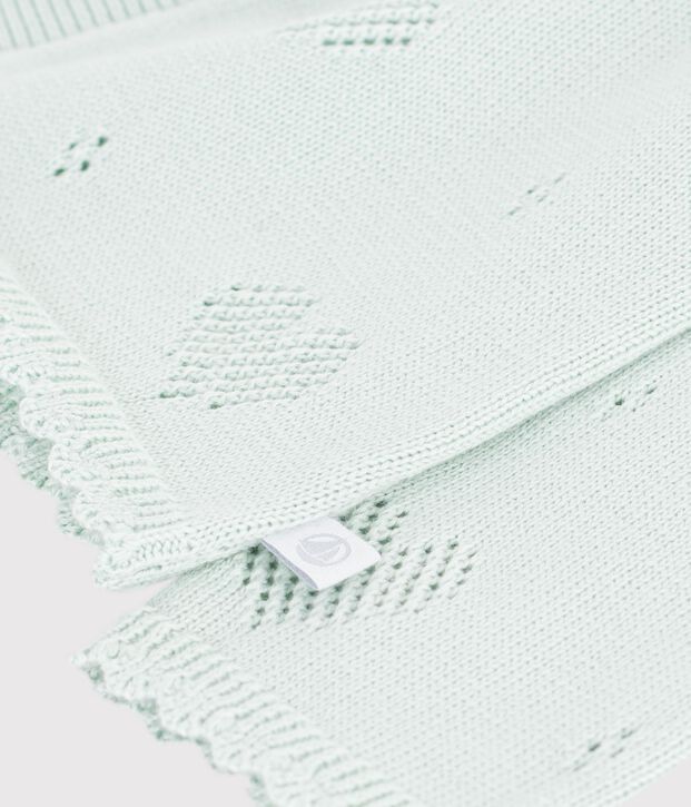 Baby-Cardigan aus Baumwolle mit Herzmotiv gr&uuml;n