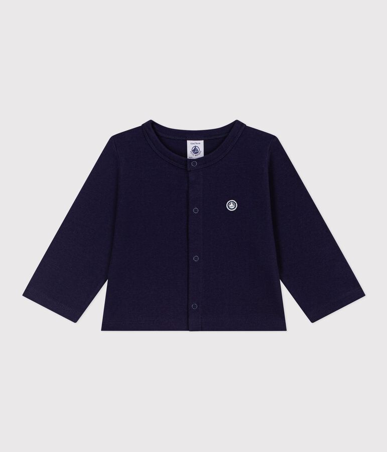 Baby-Cardigan aus einfarbiger Baumwolle blau