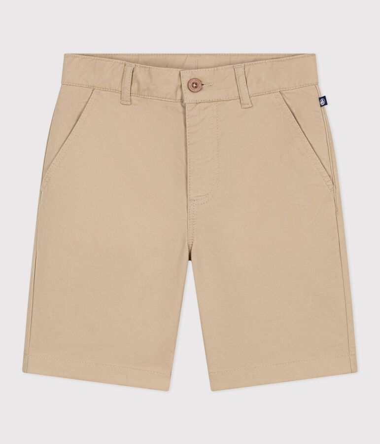 Kinder-Bermudashorts aus einfarbiger Baumwolle beige