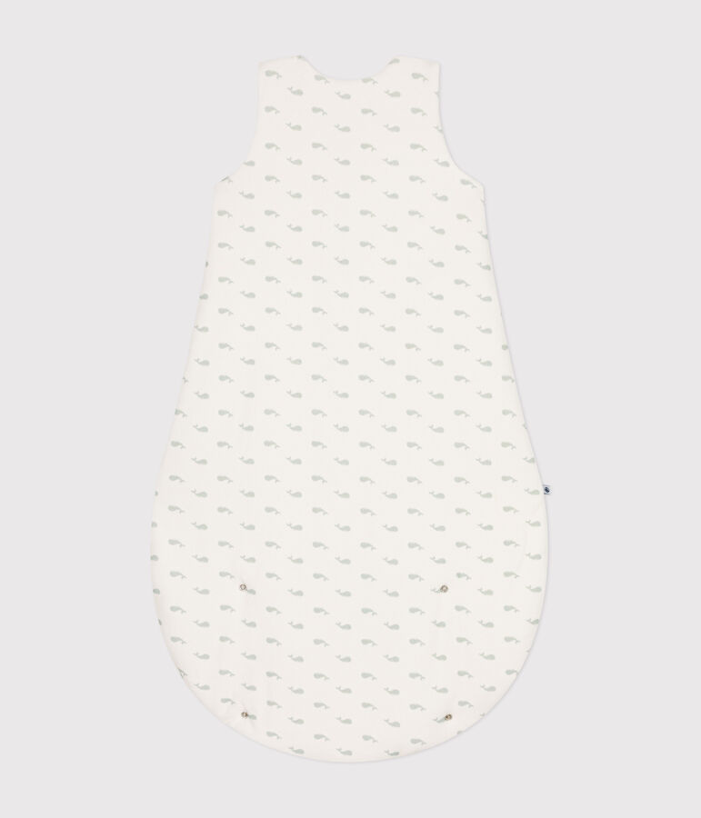 Baby-Schlafsack aus Nicki mit Walmotiv TOG-Wert 3 weiss/gr&uuml;n