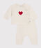 2er-Set aus Woll- und Baumwoll-Strick mit Herzmotiv für Babys rot MARSHMALLOW/weiss CORRIDA