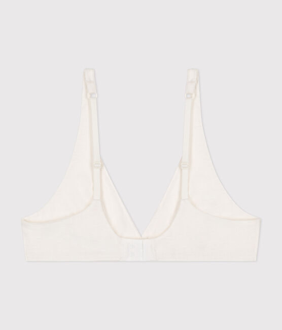 Damen-BH aus Baumwolle und Elastan weiss MARSHMALLOW