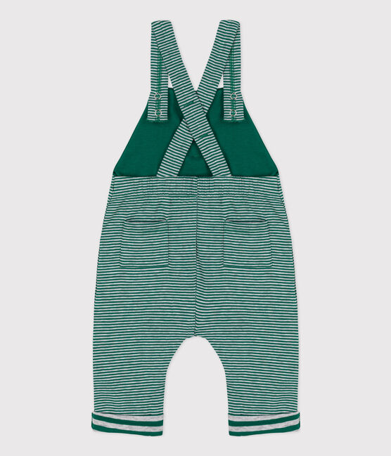 Lange Baby-Latzhose aus Doppeljersey mit Ringelstreifen EVERGREEN/ FUMEE