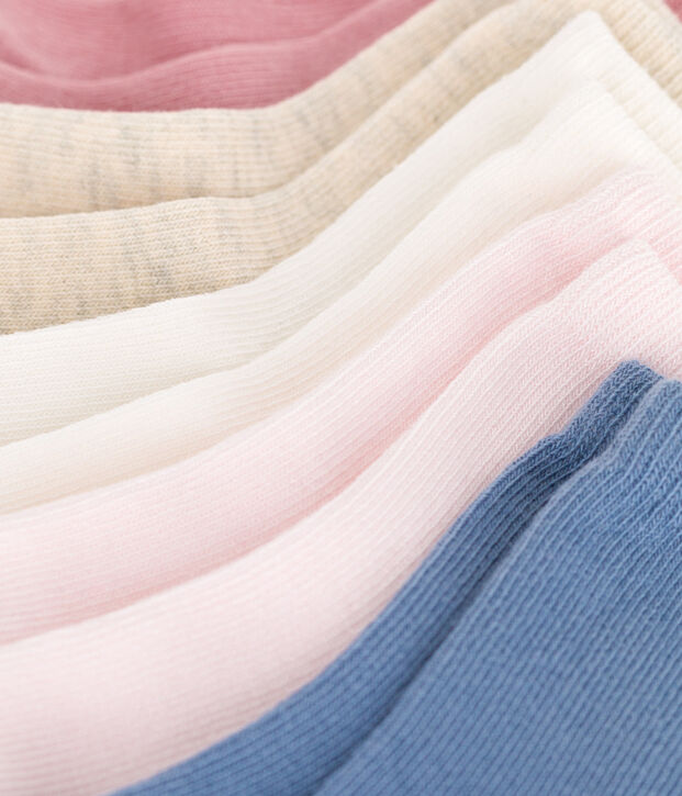 5 Paar einfarbige Babysocken aus Baumwolle vielfarbig