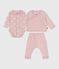 2-teiliges Baby-Geschenkset aus Nicki und bestickter Body mit Herzmotiv rosa JOLI