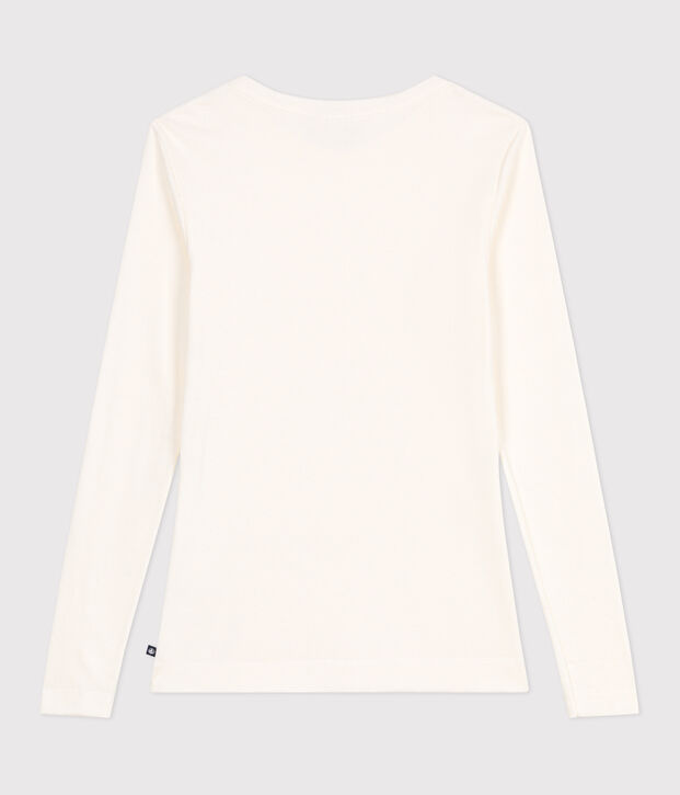 Lang&auml;rmeliges Damen-T-Shirt L&rsquo;Iconique aus Baumwolle MILK