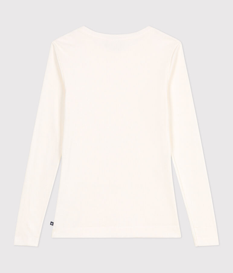 Lang&auml;rmeliges Damen-T-Shirt L&rsquo;Iconique aus Baumwolle naturfarben