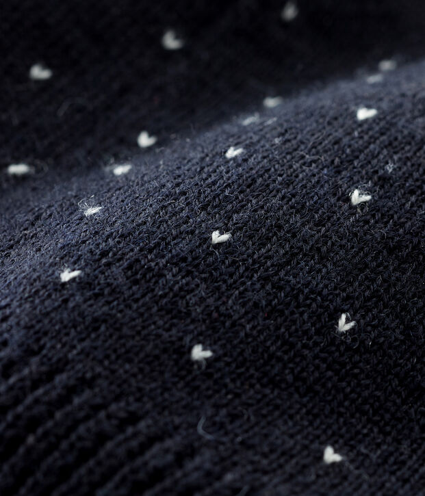Baby-M&uuml;tze unisex mit Fleecefutter blau/weiss