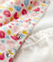 Dreiteiliges Baby-Set aus Wolle und Bio-Baumwolle mit Blumenmuster für Mädchen beige MONTELIMAR/weiss MULTICO