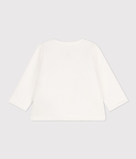 Babyjäckchen aus gestepptem Baumwoll-Doppeljersey weiss MARSHMALLOW