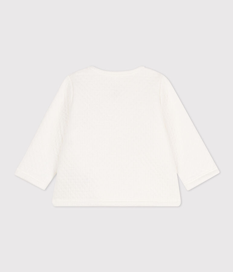 Babyj&auml;ckchen aus gestepptem Baumwoll-Doppeljersey weiss