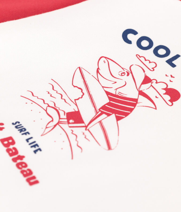 Kinder-Sweatshirt aus bedruckter Baumwolle weiss/rot