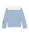 Jungen Streifenshirt im originellen Design weiss MARSHMALLOW/blau PERSE
