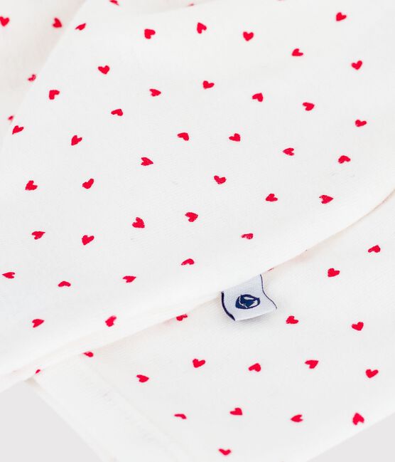 Strampler aus Baumwolle mit kleinen Herzen weiss MARSHMALLOW/rot TERKUIT