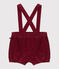 Baby-Trägershorts aus einfarbigem Fein-Cord AMARANTE