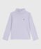 Kinder-Rollkragenshirt aus Baumwolle mit Streifen weiss SQUAW/ MARSHMALLOW