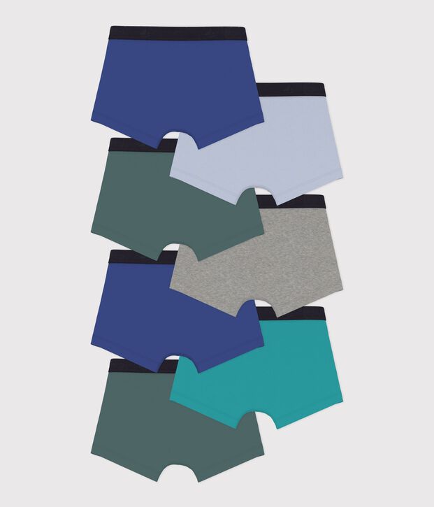 Set Kinder-Boxershorts aus einfarbiger Baumwolle vielfarbig