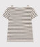 Gestreiftes T-Shirt aus geflammtem Jersey Kinder/Mädchen weiss AVALANCHE/blau SMOKING