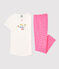 Kurzärmeliger Kinderpyjama aus Baumwolle für Mädchen rosa PETAL/weiss MARSHMALLOW