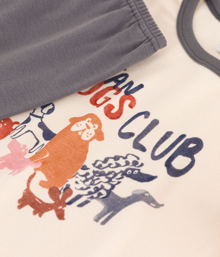 Kinderpyjama aus Baumwolle grau/vielfarbig