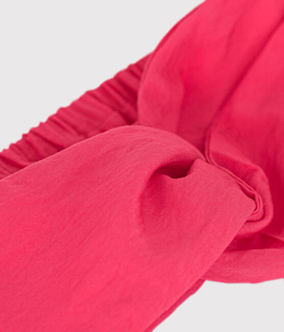 Kinder-Stirnband aus einfarbigem Leinenstoff rosa GLOSS