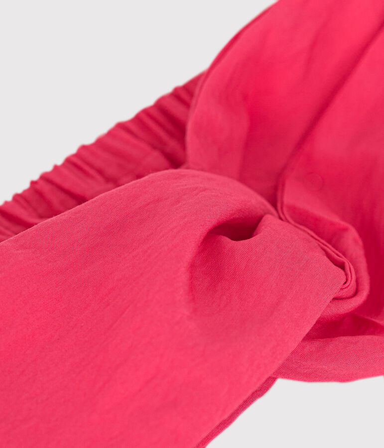 Kinder-Stirnband aus einfarbigem Leinenstoff rosa